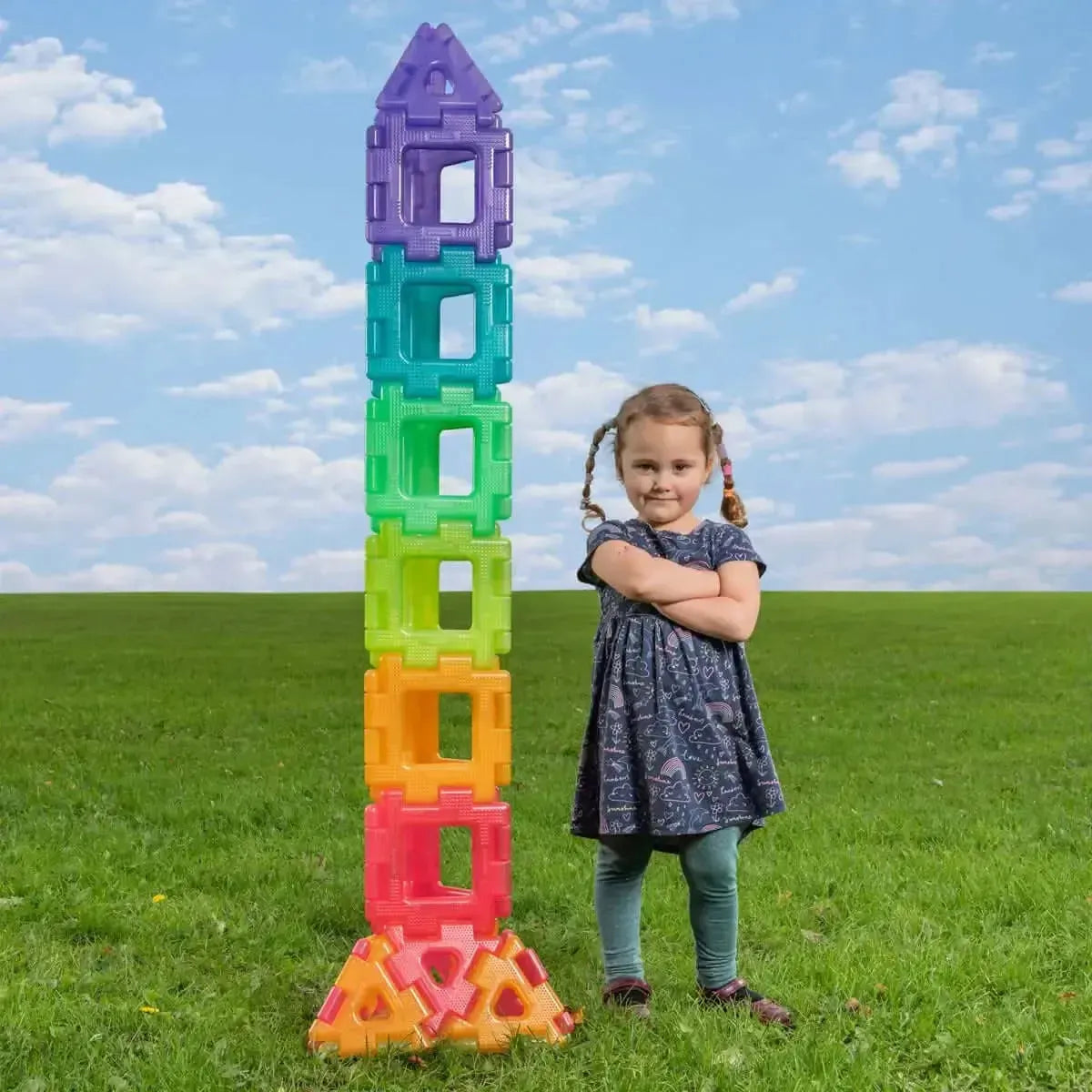 Translucent Giant Polydron Set-60 Pieces-Translucent Giant Polydron Set-60 Pieces