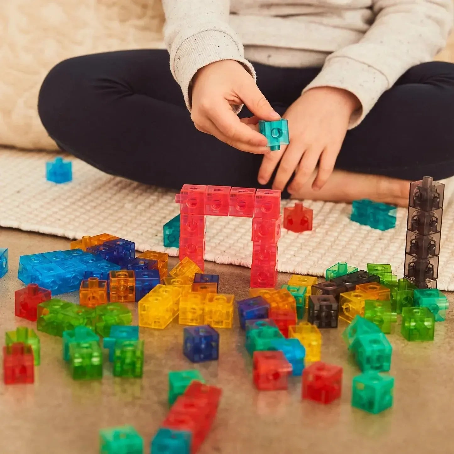 Translucent Linking Cubes - Pk100-Translucent Linking Cubes - Pk100