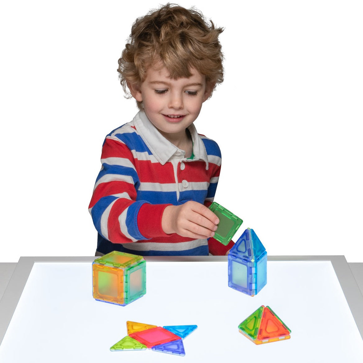 Translucent Solid Magnetic Polydron Starter Set, Introduce young learners to the wonders of shape and construction with the Translucent Solid Magnetic Polydron Starter Set. Designed for small groups of children, this set is perfect for those taking their first steps in building both 2D and 3D shapes.Supplied in 5 mesmerizing translucent colors, these translucent solid pieces capture the imagination and make learning even more exciting. The set is made from MABS material, ensuring durability and longevity fo