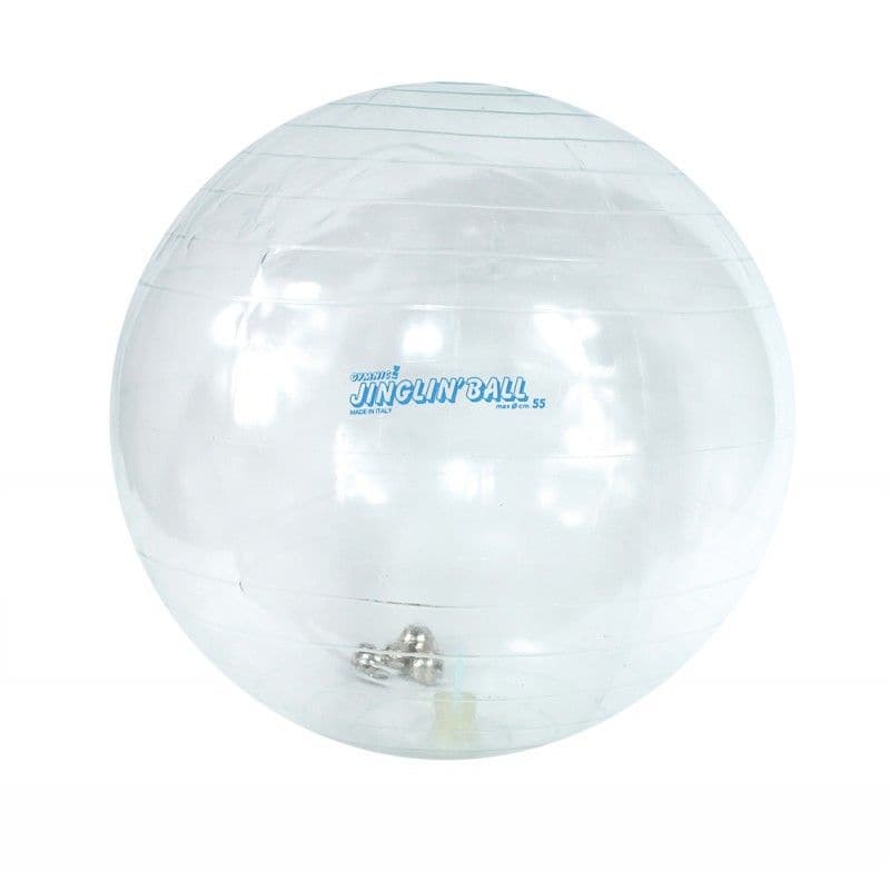 Transparent Jingling 55cm Ball, Introducing the Transparent Jingling Ball - a captivating 55cm clear ball that guarantees hours of entertainment and sensory stimulation. This innovative ball features jingling bells tucked inside, creating a unique auditory and visual experience with every movement.The crystal-clear casing allows you to see and hear the bells as they jingle and jangle, adding an exciting element to playtime. The gentle and clear sounds produced by the bells require minimal effort, making it 