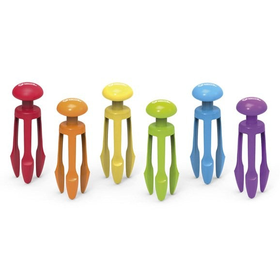 Tri-Grip Tongs Set of 6, Tri-Grip Tongs are ideal for helping young children practise essential fine motor skills, particularly the pencil grip. Each Tri-Grip Tong features intuitive finger placements which make it easier for children to get used to the position and feeling of holding a pencil as they get ready to write. Tri-Gip Tongs are ideal for teachers, specialists and occupational therapists. These colourful Tri-Grip Tongs are the right size for young children to practise the pencil grip in preparatio