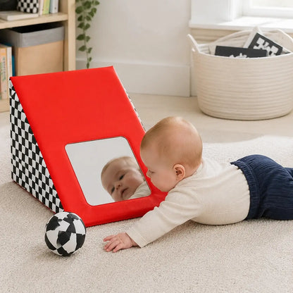 Triangle Mirror Wedge baby sensory tracking activity