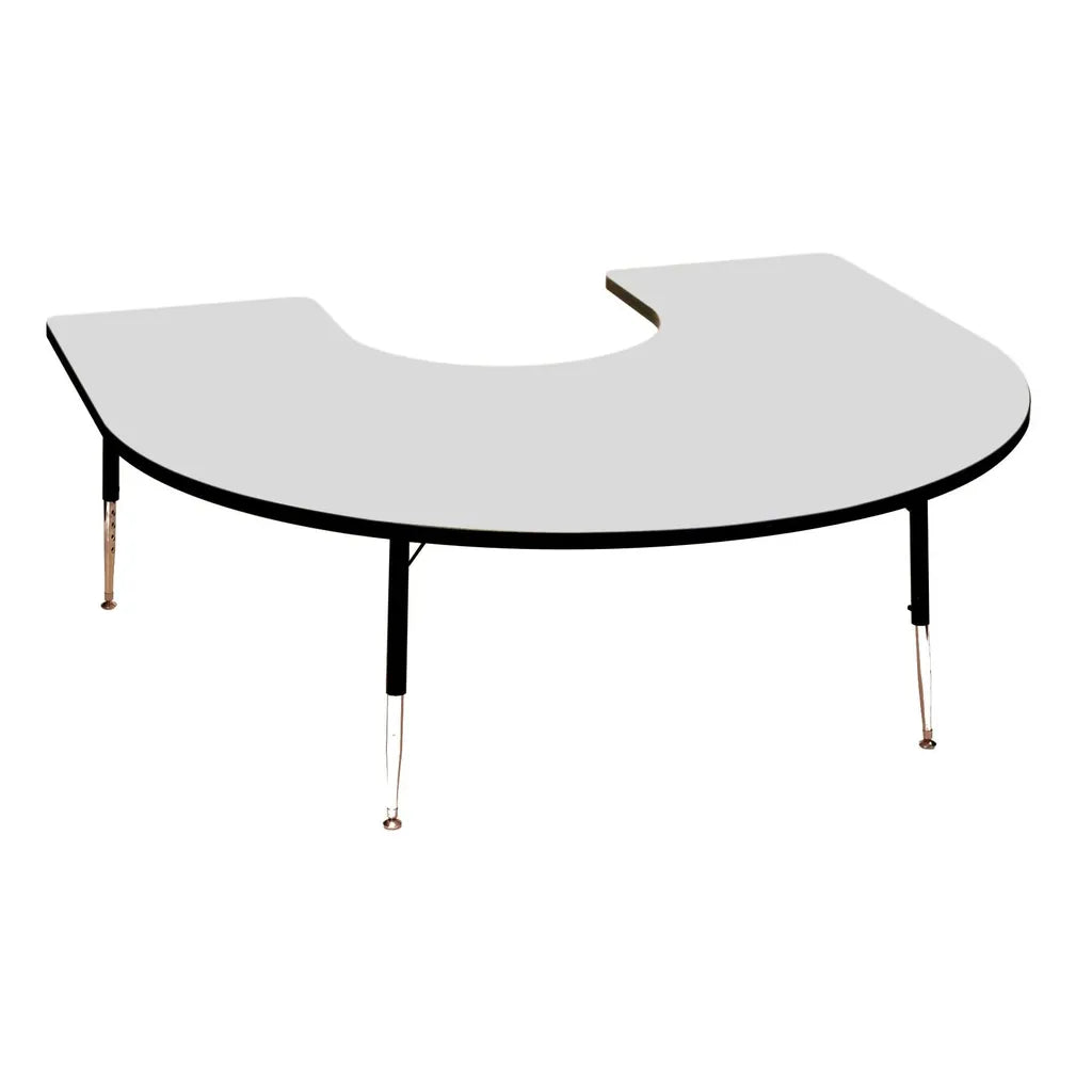 Tuf-Top™ Height Adjustable Horseshoe Table (Grey)-Tuf-Top™ Height Adjustable Horseshoe Table (Grey)