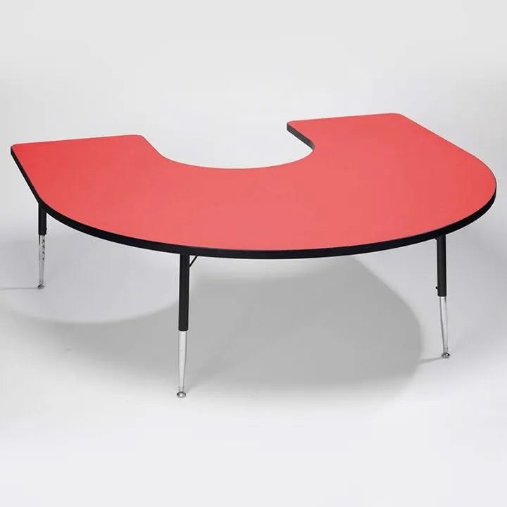 Tuf-Top™ Height Adjustable Horseshoe Table (Red)-Tuf-Top™ Height Adjustable Horseshoe Table (Red)