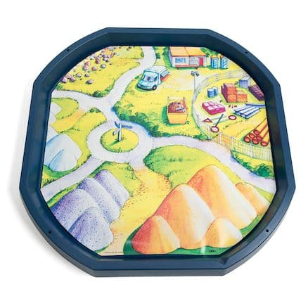 Tuff Tray Insert Builders Yard Mat, The Tuff Tray Insert Builders Yard Mat is the perfect addition to any play area or classroom setting. Made from waterproof PVC material, this mat is designed to withstand even the messiest of playtimes. The delightful illustrations featured on the mat will transport children into the exciting world of a builder's yard.With this Builders Yard Mat, children can let their imaginations run wild as they create their very own world of building and construction. The mat provides