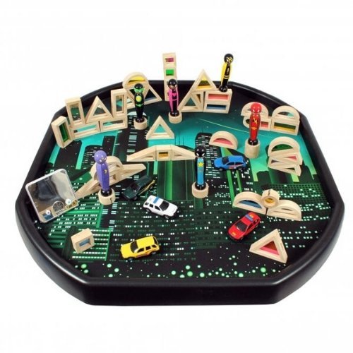 Tuff Tray Insert City Scape, Introducing the Cityscape Active World Mat, a beautifully designed play mat that brings the bustling city to life in your Active World Trays. This mat invites young adventurers to explore the high-rise buildings of the city, making it perfect for super-hero-themed play and a wide range of imaginative scenarios. Tuff Tray Insert City Scape Features: Cityscape Theme: The mat showcases a captivating cityscape theme, complete with high-rise buildings and urban details. It sets the s