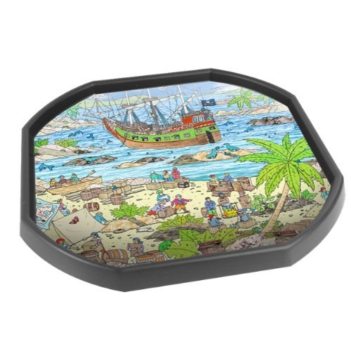 Tuff Tray Insert Treasure Island, The Tuff Tray Insert Treasure Island is a beautifully designed pirate theme mat, perfect for use in our Active World Trays. Explore the jungle ruins, hide in the smuggler's cave or search the beach with this Active World Mat. The Tuff Tray Insert Treasure Island provides a great opportunity for wet and dry play, this mat will be a favourite with little adventurers! Accessories not included. This mat can fit in the Tuff Spot Tray and is ideal for individual or small group pl