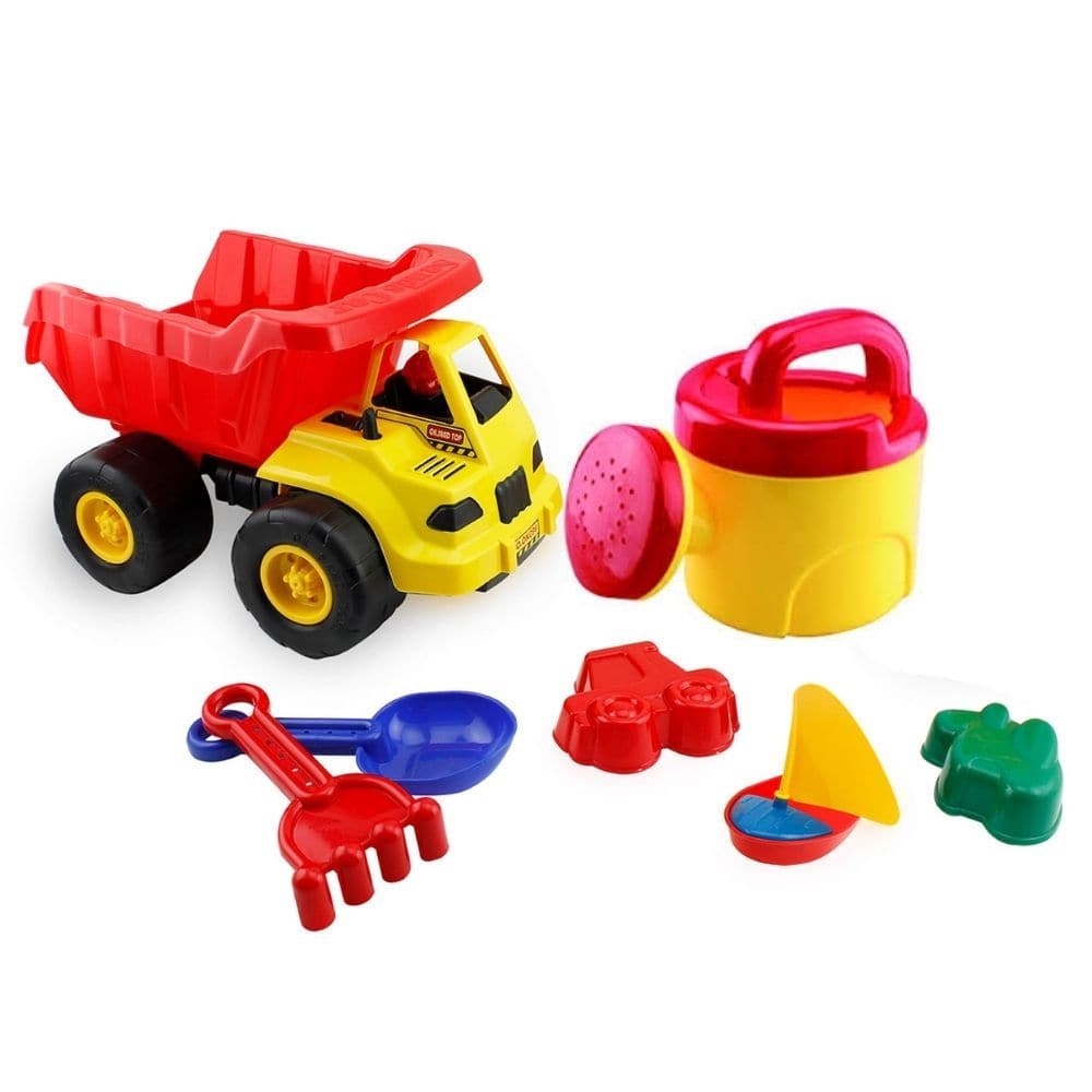 Tuff Truck Play Set, Introducing the Tuff Truck Play Set, the ultimate companion for your child's playtime adventures in a Tuff Tray or sand pit. This incredible play set includes a dump truck and six other toys, designed specifically for an immersive sand play experience. Get ready to ignite your child's creativity as they embark on exciting sand castle building missions and engage in countless other fun activities. The Tuff Truck Play Set is specially crafted to provide hours of entertainment and endless 