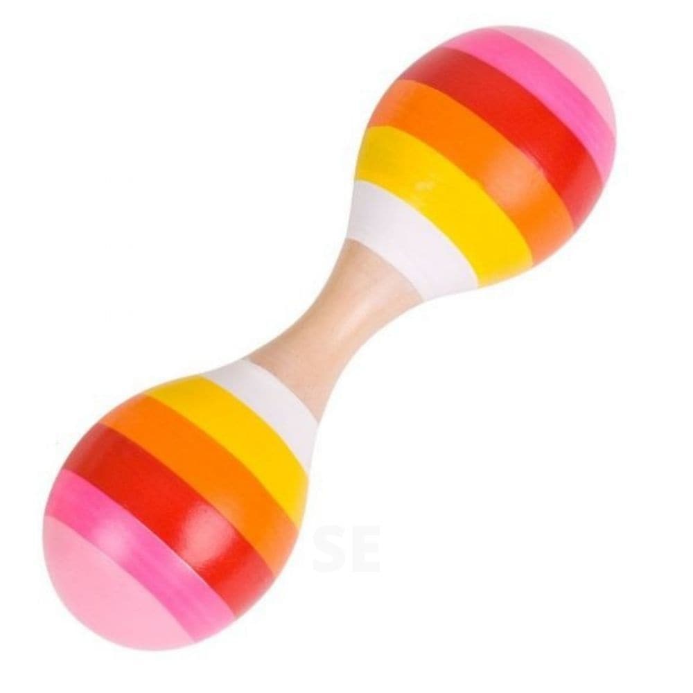 Twin Maraca, Introducing our brightly coloured wooden twin head Maracas, designed specifically for young children to enjoy rattling and shaking! These mini-sized instruments are perfect for introducing little ones to the world of sound and rhythm, while also sparking their creativity. Our twin head Maracas are not only fun to play with, they also contribute to the development of dexterity and coordination skills in young children. As they grasp and shake these colourful Maracas, they will improve their hand