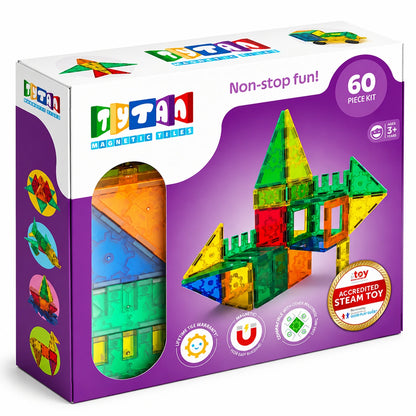 Tytan Magnetic Tiles 60 Piece Playset-Tytan Magnetic Tiles 60 Piece Playset