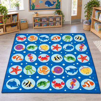 Under the Sea Placement Carpet – full 30-placement carpet in a classroom