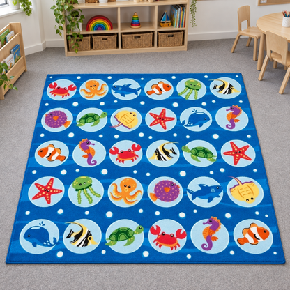 Under the Sea Placement Carpet – 3 metre square carpet in an early years room