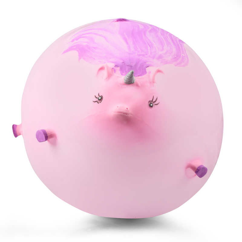 Unicorn Balloon Ball, Inflatable ball shaped like a unicorn. Push the straw into the base of the unicorn and then blow into the other end to inflate it. Once inflated to the desired size, remove the straw and the Unicorn Ball will stay at that size. Throw the ball, bounce it around and squish the air-filled balloon and it will retain its size and shape. Reinsert the straw and the air will leave the balloon again, deflating it ready for next time. Available in three different designs. Unicorn that inflates i
