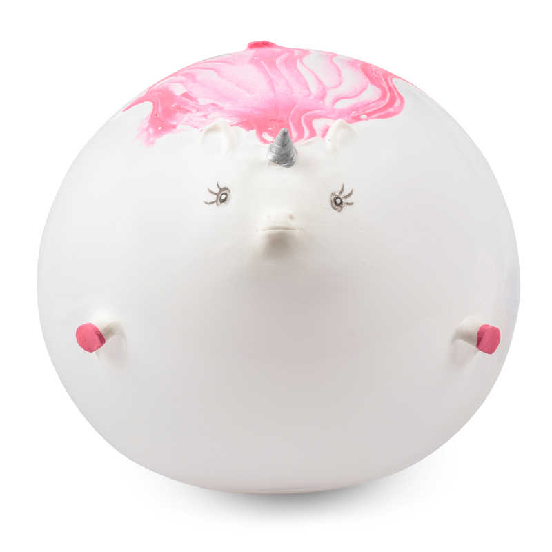 Unicorn Balloon Ball, Inflatable ball shaped like a unicorn. Push the straw into the base of the unicorn and then blow into the other end to inflate it. Once inflated to the desired size, remove the straw and the Unicorn Ball will stay at that size. Throw the ball, bounce it around and squish the air-filled balloon and it will retain its size and shape. Reinsert the straw and the air will leave the balloon again, deflating it ready for next time. Available in three different designs. Unicorn that inflates i