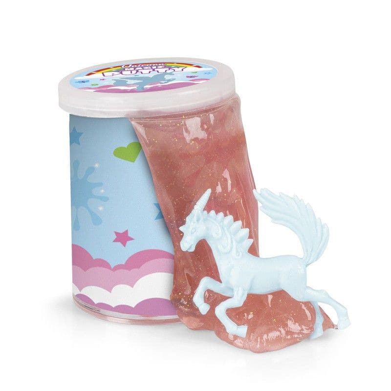 Unicorn Magic Putty, Introducing our exciting and enchanting tub of Sparkling Unicorn Magic Putty! Step into a world of wonder as you delve into the secrets of unicorns. Unleash your imagination and embark on a journey filled with magical adventures!This tub of putty isn't just any ordinary putty; it's infused with glimmering sparkles that add a touch of magic to your playtime. As you open the container, you might be surprised to find a delightful little unicorn figure nestled at the bottom. Who knows what 