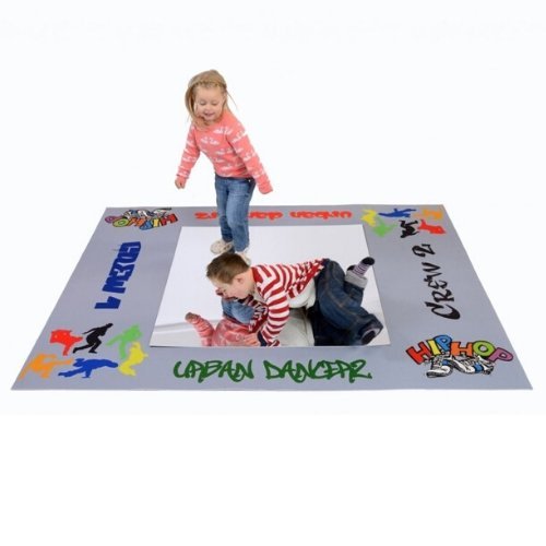Urban Dance Mat Deluxe, The Urban Dance Mat Deluxe is the perfect addition to any child's playroom or dance studio. Measuring an impressive 200 x 150cm, this large-scale dance mat provides ample space for kids to express themselves and showcase their moves. But what truly sets the Urban Dance Mat Deluxe apart is its super shiny mirror, measuring 100 x 100cm. This innovative feature not only adds a touch of glamour, but also allows dancers to effortlessly view their floor moves, helping them improve their te