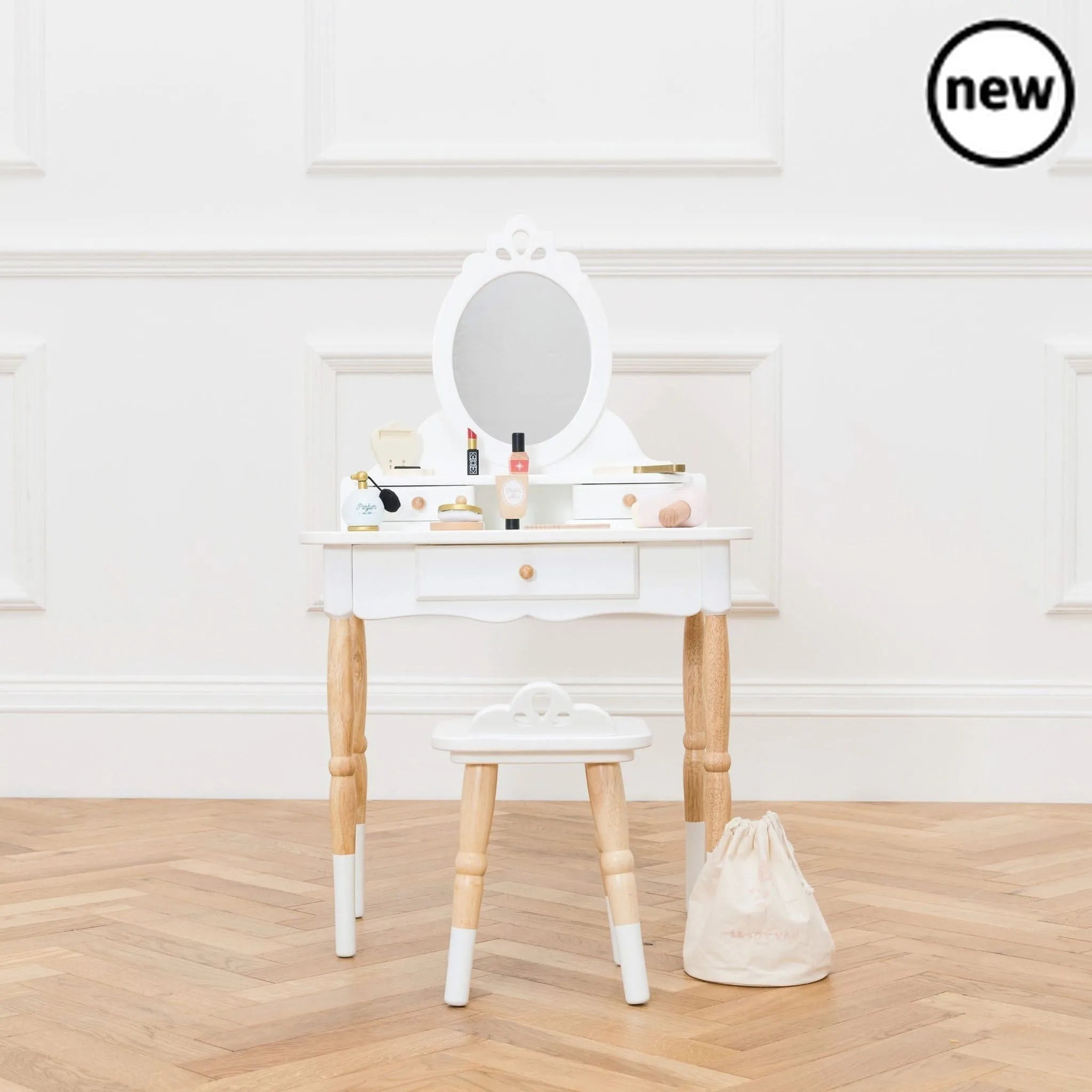 Vanity Table & Wood Stool-Vanity Table & Wood Stool