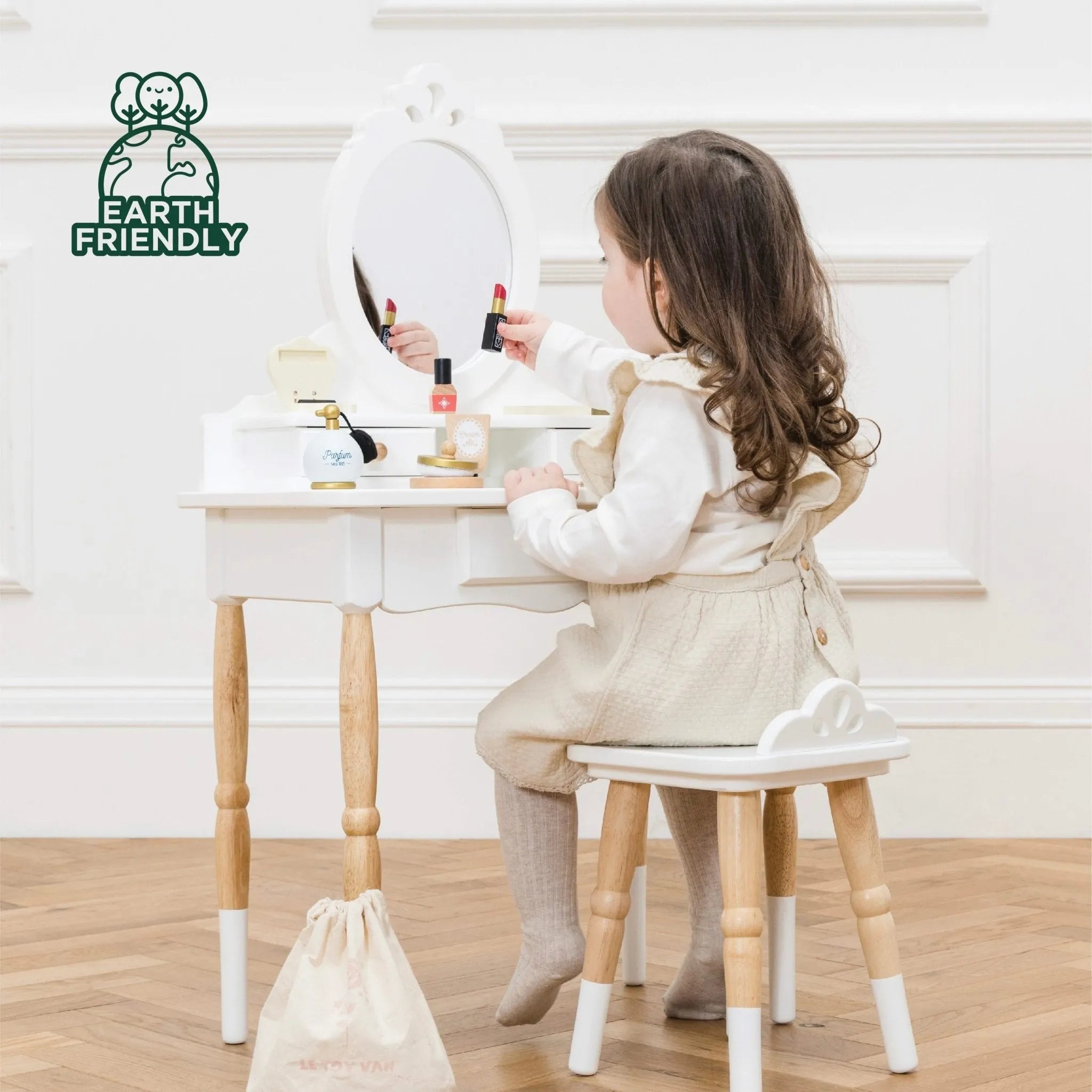 Vanity Table & Wood Stool-Vanity Table & Wood Stool
