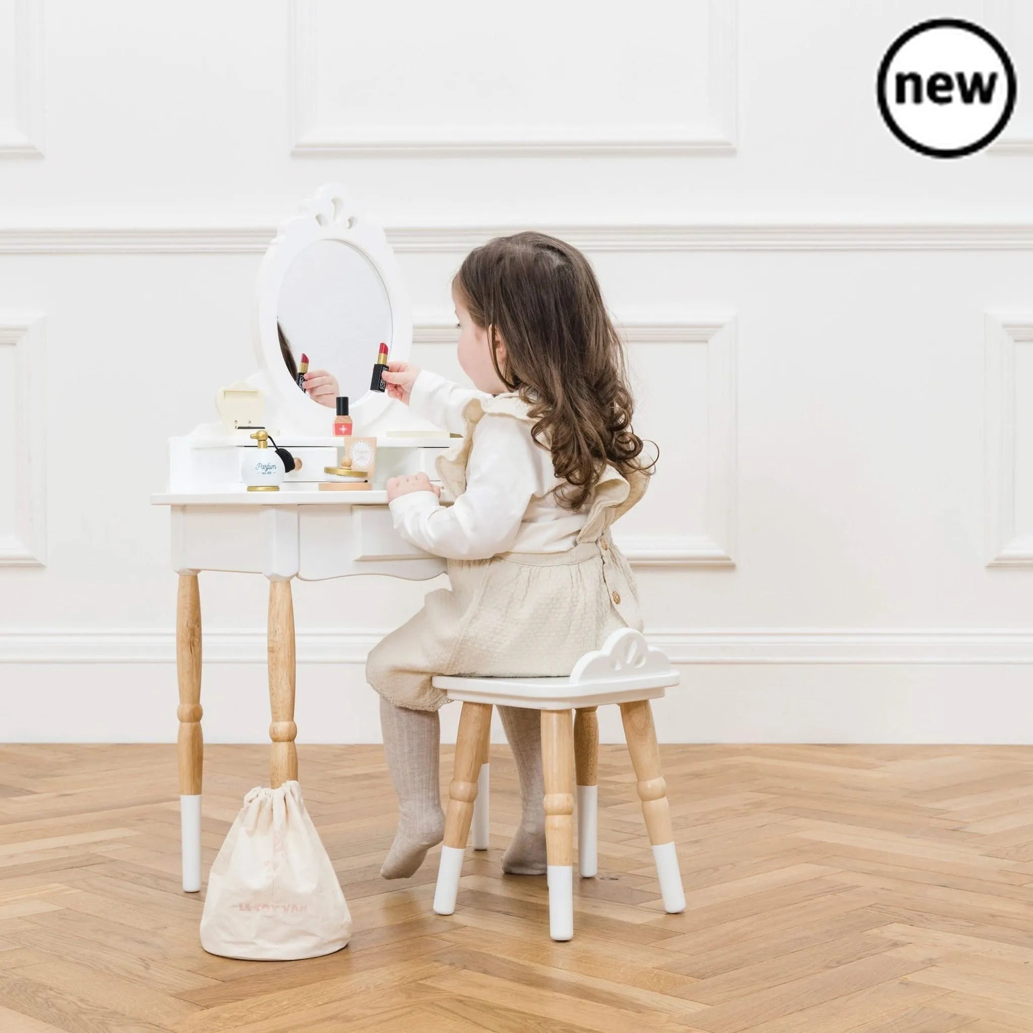 Vanity Table & Wood Stool-Vanity Table & Wood Stool