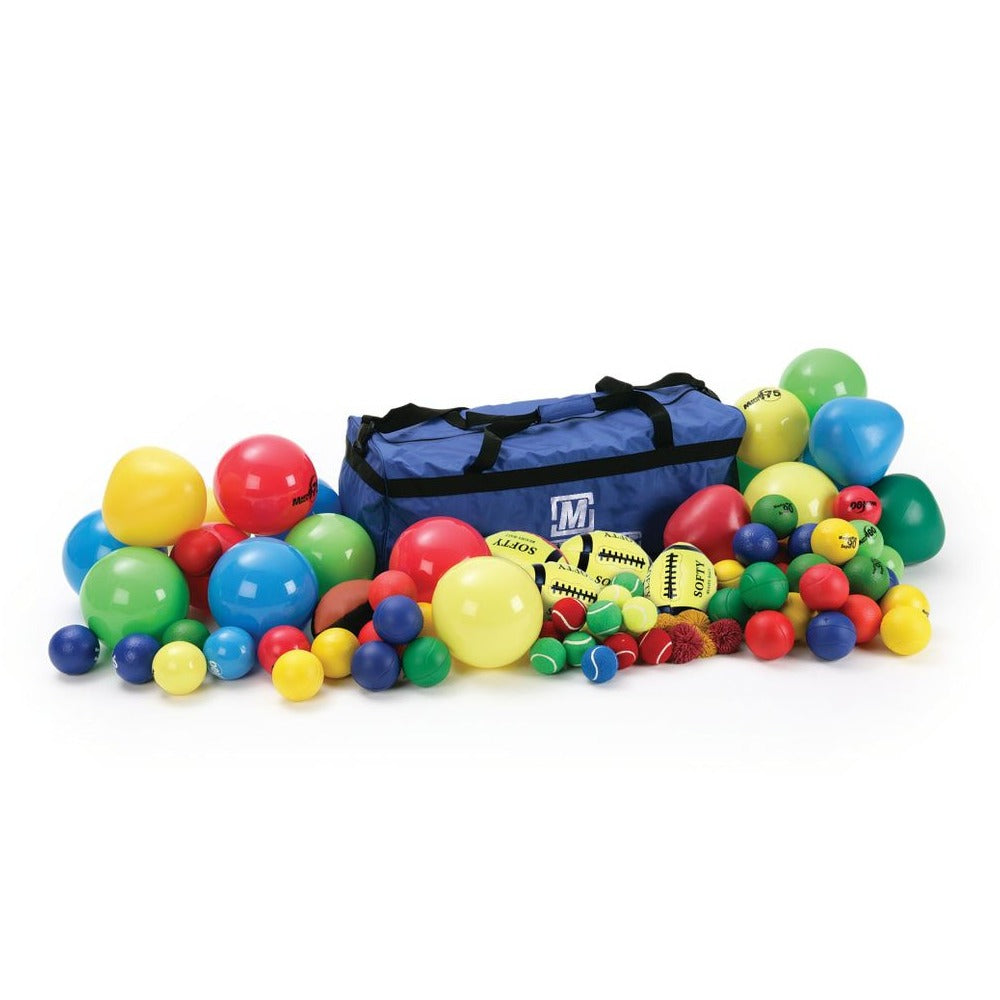 Variety Ball Class Pack, The Variety Ball Class Pack is a splendid assortment of 86 balls designed to meet the playful needs of young children. Filled to the brim with colors, sizes, and textures, this pack promises an enriching playtime experience, leaving children delighted and entertained. 🌈 Features: Diverse Collection: Includes Vinyl Balls, Skinned and Coated PuSkin Foam Balls, Rubber Pom-Pom Balls, Coloured Tennis Balls, Textured Rugby Balls, and Pyramid Balls. Colorful Variety: The pack bursts with v