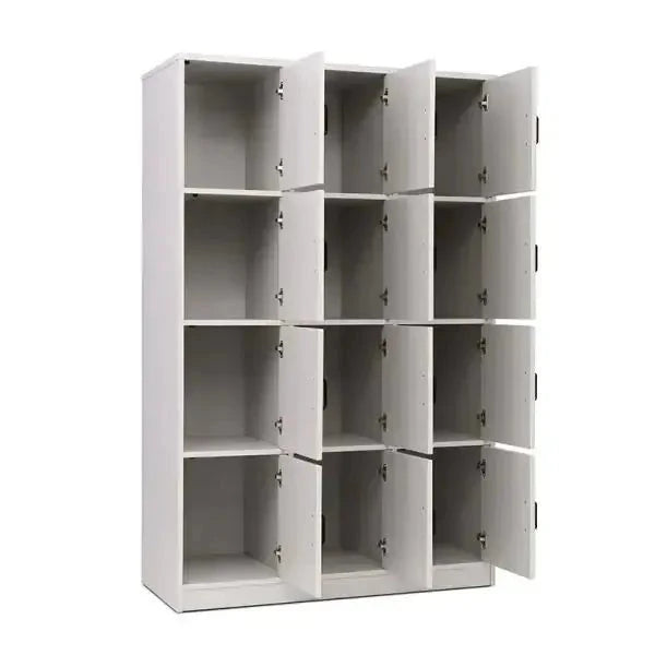 Vertical 10 Bag Store With Doors And Black Plastic Handles Grey-Vertical 10 Bag Store With Doors And Black Plastic Handles Grey