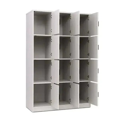 Vertical 10 Bag Store With Doors And Black Plastic Handles Grey-Vertical 10 Bag Store With Doors And Black Plastic Handles Grey