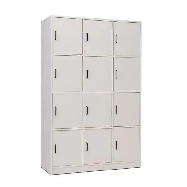 Vertical 10 Bag Store With Doors And Black Plastic Handles Grey-Vertical 10 Bag Store With Doors And Black Plastic Handles Grey