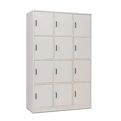 Vertical 10 Bag Store With Doors And Black Plastic Handles Grey-Vertical 10 Bag Store With Doors And Black Plastic Handles Grey