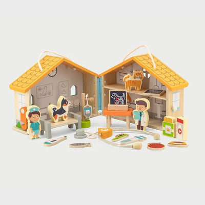 Viga Toys Wooden Pet Hospital Playset-Viga Toys Wooden Pet Hospital Playset