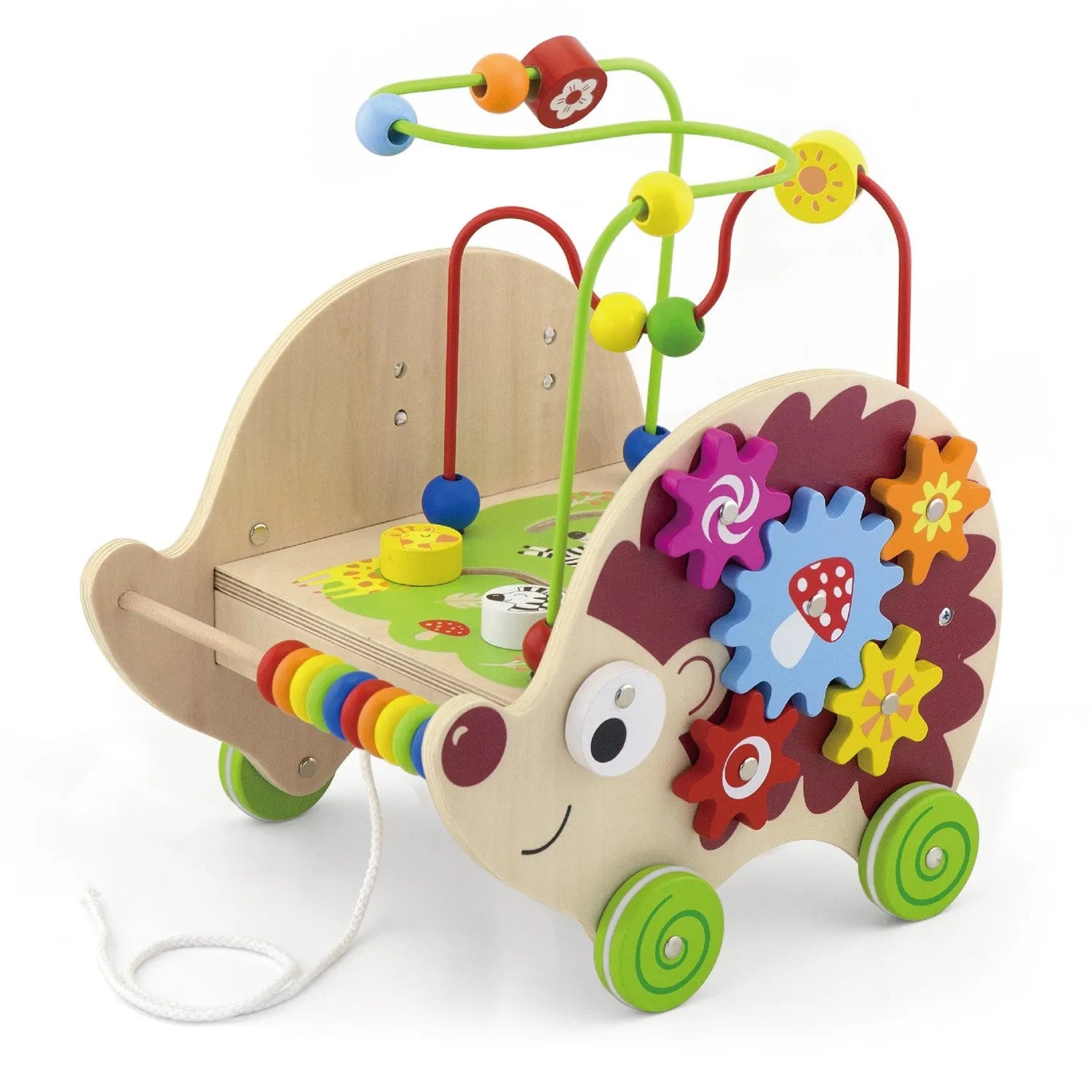 Viga Toys Wooden Pull Along Activity Hedgehog-Viga Toys Wooden Pull Along Activity Hedgehog