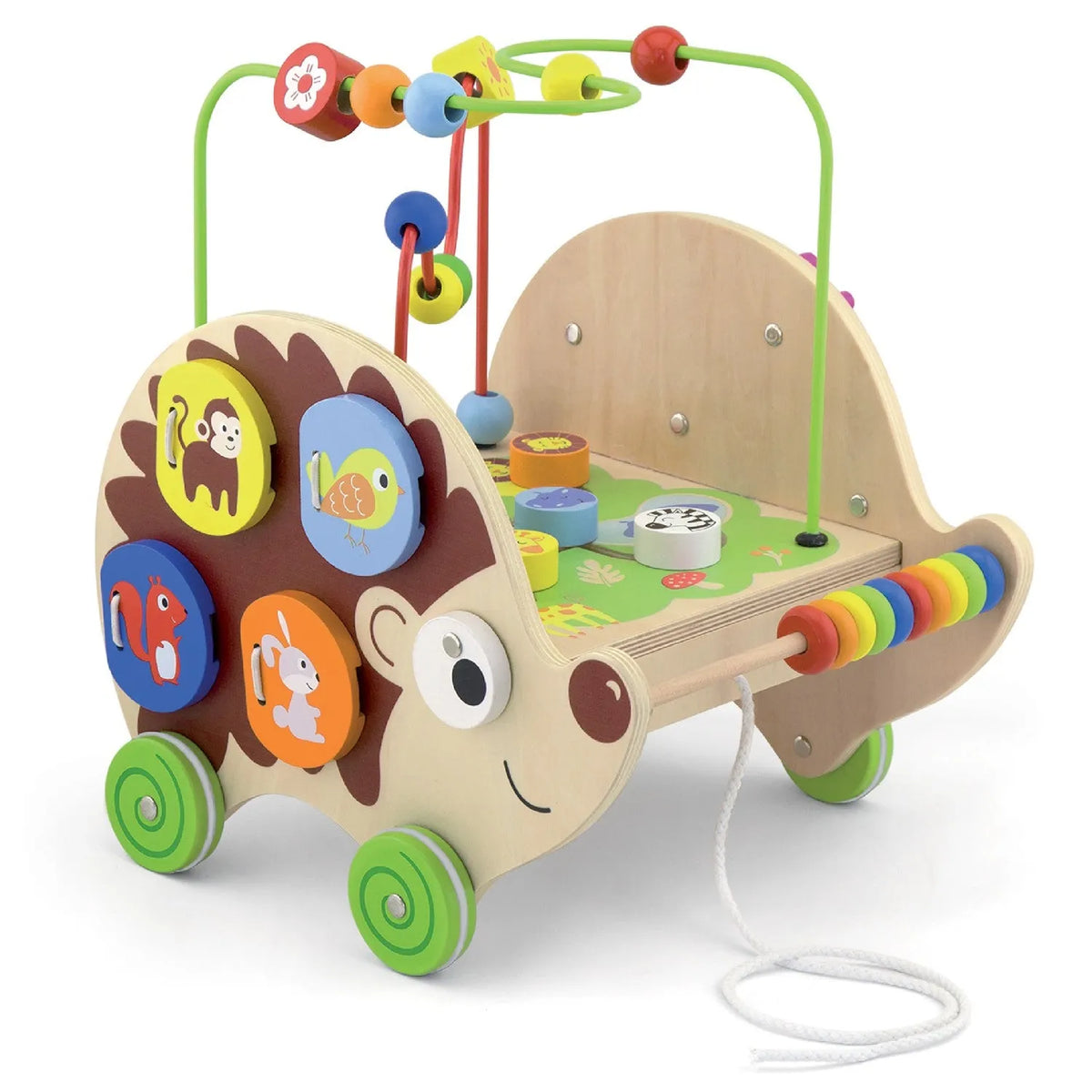 Viga Toys Wooden Pull Along Activity Hedgehog-Viga Toys Wooden Pull Along Activity Hedgehog