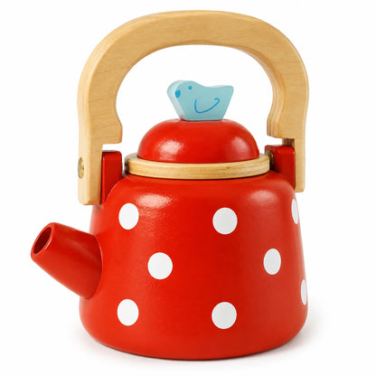 Vintage Dotty Wooden Kettle-Vintage Dotty Wooden Kettle