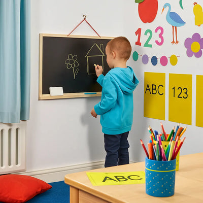Wall Hanging Dry Wipe Board and Chalkboard Easel-Wall Hanging Dry Wipe Board and Chalkboard Easel