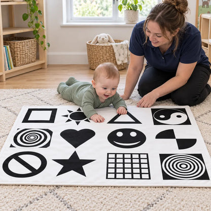 White and Black Nursery Playmat lifestyle image 3