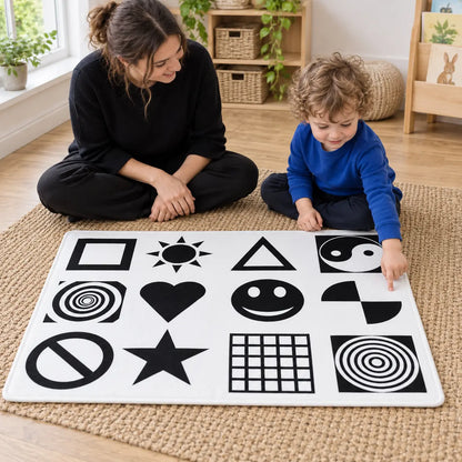 White and Black Nursery Playmat lifestyle image 4