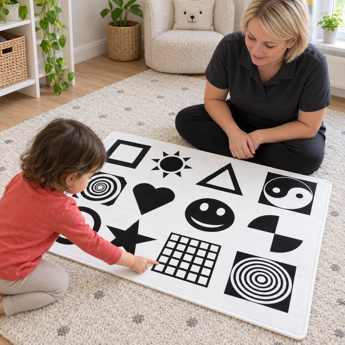 White and Black Nursery Playmat lifestyle image 8