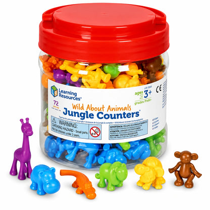Wild About Animals Jungle Counters Set of 72-Wild About Animals Jungle Counters Set of 72