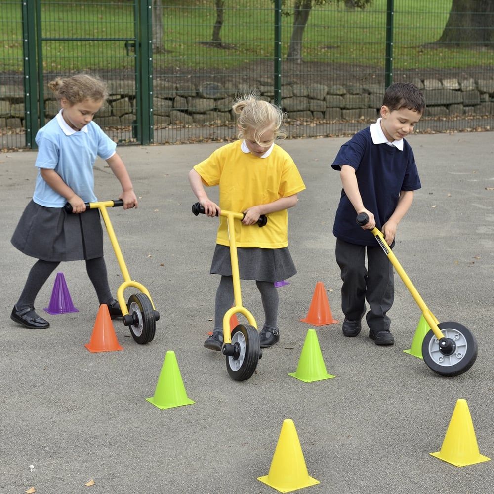 Wisdom Hobby Wheel, This simple Wisdom Hobby Wheel vehicle allows children to run and turn around with ease mimicking the actions of a larger vehicle whilst developing balance and coordination. The Wisdom Hobby Wheel is great for stimulating physical activity and is ideal for races. The Wisdom Hobby Wheel is made of durable polypropylene with solid rubber puncture proof tyre. This simple single wheel vehicle allows children to run and turn around with ease mimicking the actions of a larger vehicle whilst de