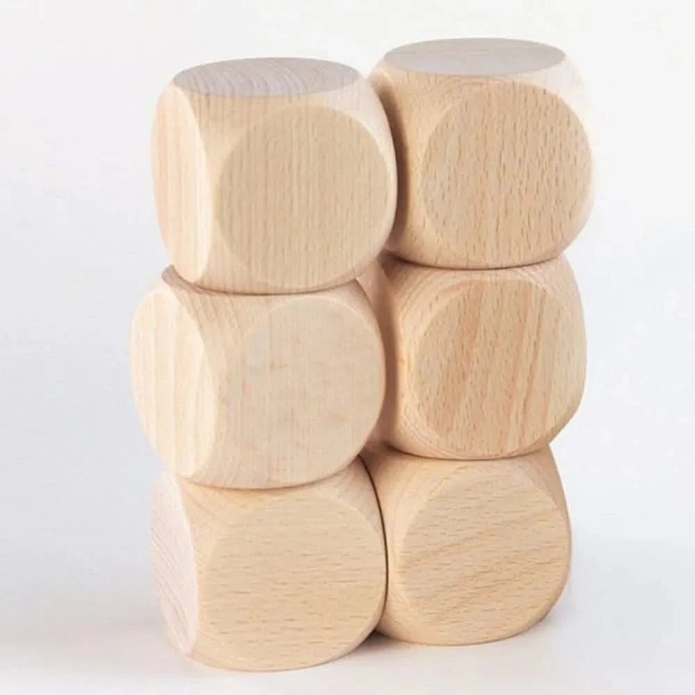 Wooden Cubes 40mm Pk6-Wooden Cubes 40mm Pk6