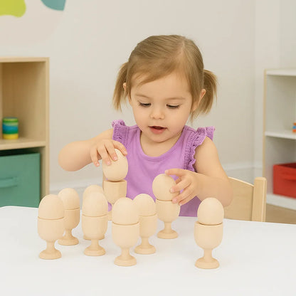 Wooden egg cups pack of 10-Wooden egg cups pack of 10