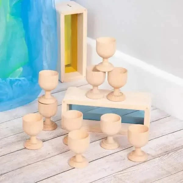Wooden egg cups pack of 10-Wooden egg cups pack of 10