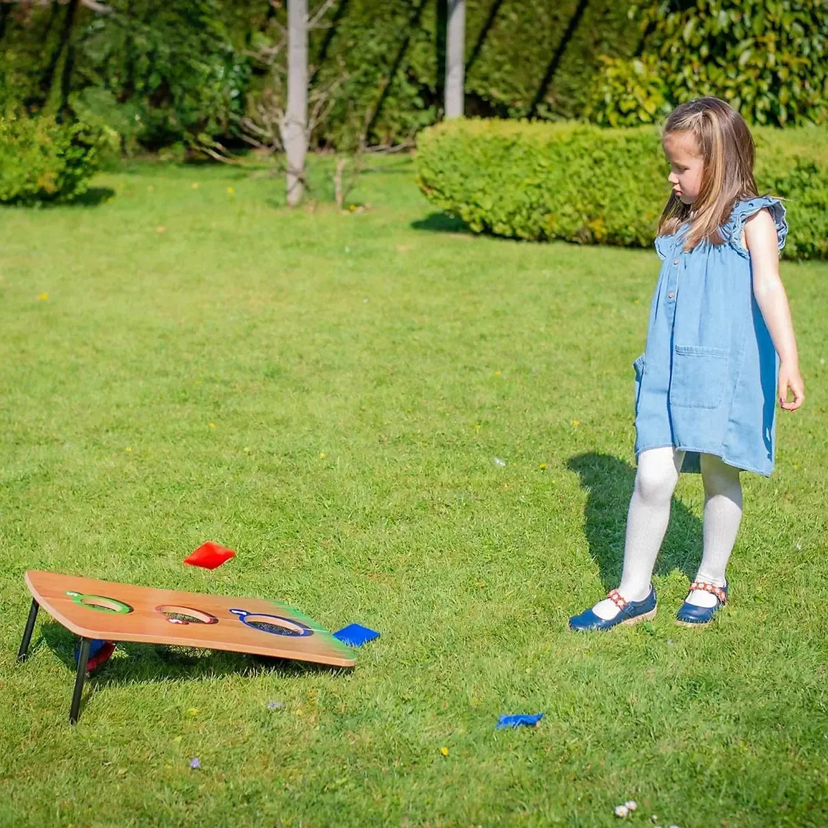 Wooden Foldable Bean Toss Bag Game Set-Wooden Foldable Bean Toss Bag Game Set