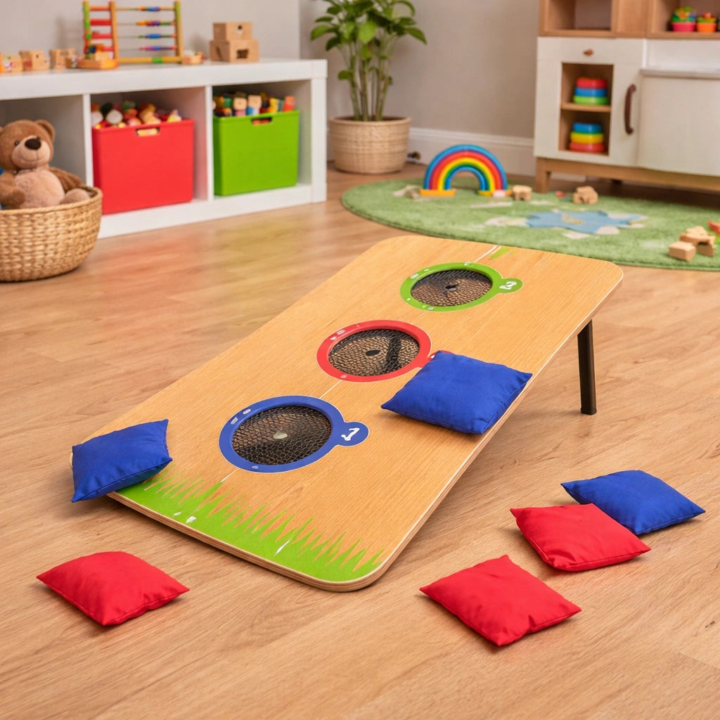 Wooden Foldable Bean Toss Bag Game Set-Wooden Foldable Bean Toss Bag Game Set