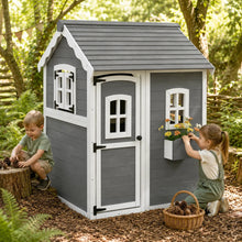 Wooden Garden Playhouse with Door and Windows-Wooden Garden Playhouse with Door and Windows