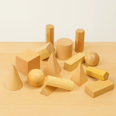 Wooden Geometric Solids - Pk15-Wooden Geometric Solids - Pk15