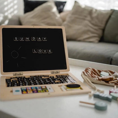 Wooden Laptop with Magnet Board-Wooden Laptop with Magnet Board