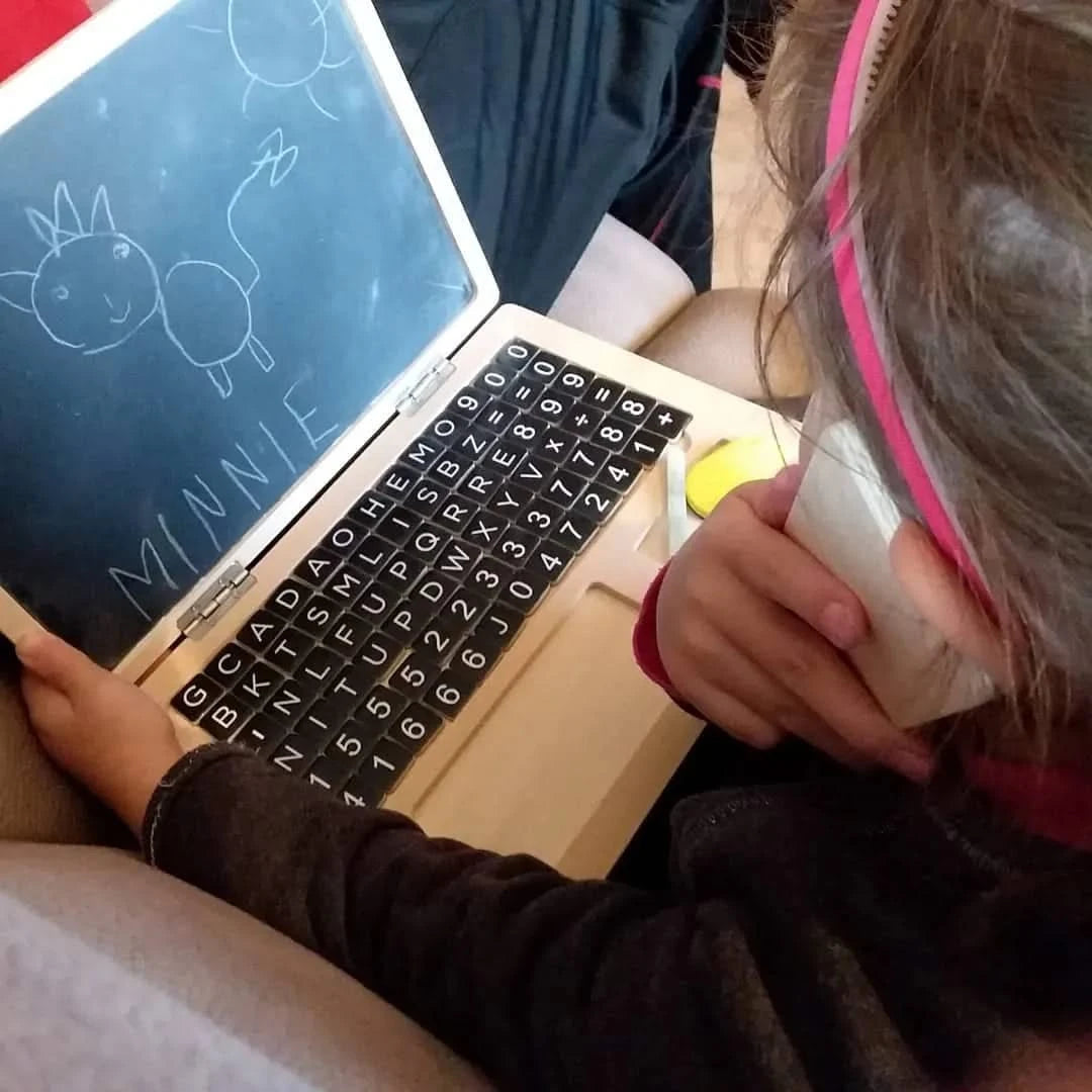 Wooden Laptop with Magnet Board-Wooden Laptop with Magnet Board