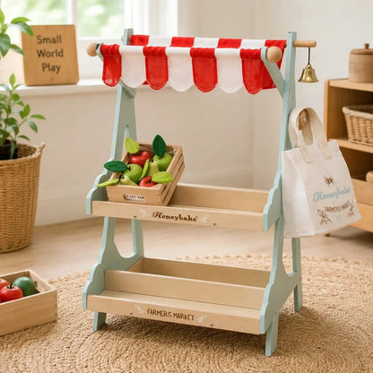 Wooden Market Stall & Fruit Play Food Crate-Wooden Market Stall & Fruit Play Food Crate