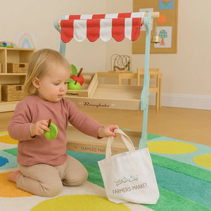 Wooden Market Stall & Fruit Play Food Crate-Wooden Market Stall & Fruit Play Food Crate