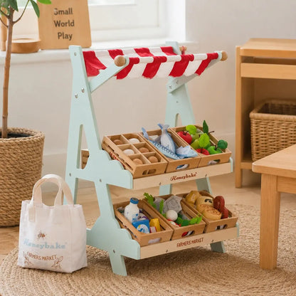 Wooden Market Stall & Fruit Play Food Crate-Wooden Market Stall & Fruit Play Food Crate
